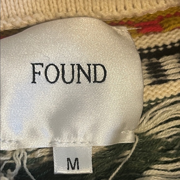 Found Cream and Red Patterned Cardigan Sweater - Picture 12 of 16